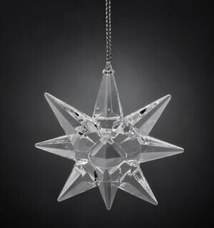 Clear Plastic 3D Star Christmas Ornament Hanging Holiday Tree Decoration